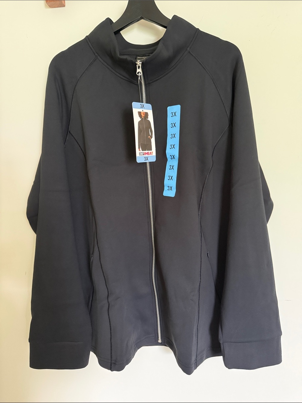 32 Degrees Black Full-Zip Jacket with High Collar